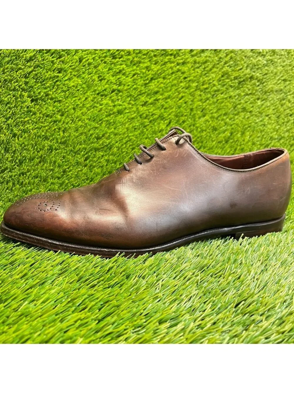 Crockett & Jones Weymouth Mens Size 9.5E Brown Classic Wholecut Oxford Shoes